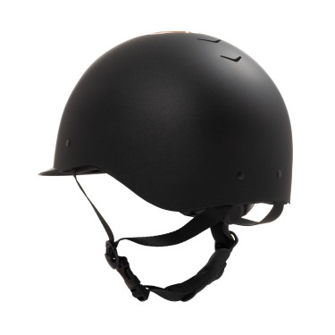 Unisex-Reithelm Equestro Azael mit hinterem Verstellrädchen, nach EN 1384-2023 Schwarz / Roségold