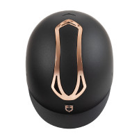 Unisex-Reithelm Equestro Azael mit hinterem Verstellrädchen, nach EN 1384-2023 Schwarz / Roségold