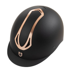Unisex-Reithelm Equestro Azael mit hinterem Verstellrädchen, nach EN 1384-2023 Schwarz / Roségold
