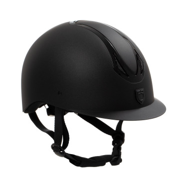 Unisex-Reithelm Equestro Azael mit hinterem Verstellrädchen, nach EN 1384-2023 Schwarz / glänzend schwarz