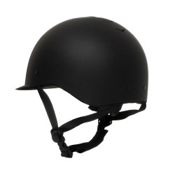 Unisex-Reithelm Equestro Azael mit hinterem Verstellrädchen, nach EN 1384-2023 Schwarz / glänzend schwarz