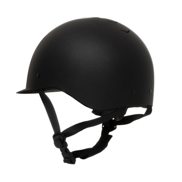 Unisex-Reithelm Equestro Azael mit hinterem Verstellrädchen, nach EN 1384-2023 Schwarz / glänzend schwarz