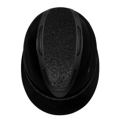 Damen-Reithelm Equestro Apocalypse, glänzende Schale mit Strass, EN 1384-2023 Schwarz / schwarz