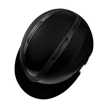 Damenreithelm Equestro Apocalypse, glänzende Schale, nach EN 1384-2023 zertifiziert Schwarz / schwarz