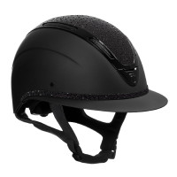 Damenreithelm Equestro Apocalypse, matte Schale mit Strass, EN 1384-2023 Schwarz / schwarz