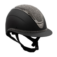 Damenreithelm Equestro Apocalypse, matte Schale mit Strass, EN 1384-2023 Schwarz / schwarz