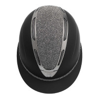 Damenreithelm Equestro Apocalypse, matte Schale mit Strass, EN 1384-2023 Schwarz / schwarz