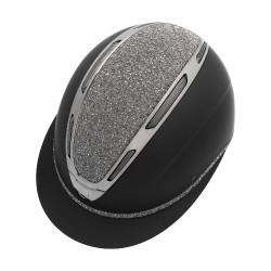 Damenreithelm Equestro Apocalypse, matte Schale mit Strass, EN 1384-2023 Schwarz / Gunmetal