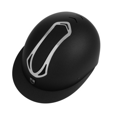 Damenreithelm Equestro mit breiter Schirmblende, EN 1384-2023 zertifiziert Schwarz / Gunmetal