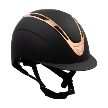 Unisex-Reithelm Equestro Apocalypse, matte Schale, EN 1384-2023 Schwarz / Roségold