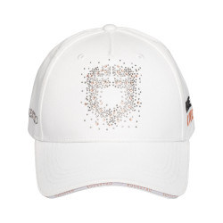 Damenkappe Equestro mit Strass-Logo Weiß Wei&amp;szlig;