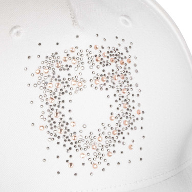 Damenkappe Equestro mit Strass-Logo Weiß Wei&amp;szlig;