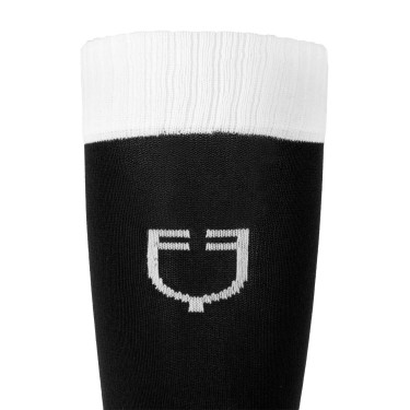 Unisex Equestro Basic Socken aus technischem Gewebe Schwarz / Weiß