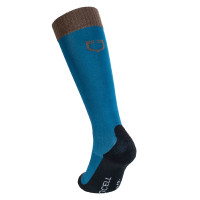 Unisex Equestro Basic Socken aus technischem Gewebe Korallenblau / Walnuss