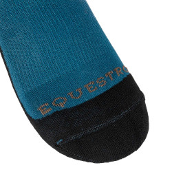 Unisex Equestro Basic Socken aus technischem Gewebe Korallenblau / Walnuss