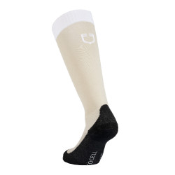 Unisex Equestro Basic Socken aus technischem Gewebe Oxford tan / weiß Beige