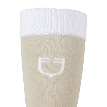 Unisex Equestro Basic Socken aus technischem Gewebe Oxford tan / weiß Beige