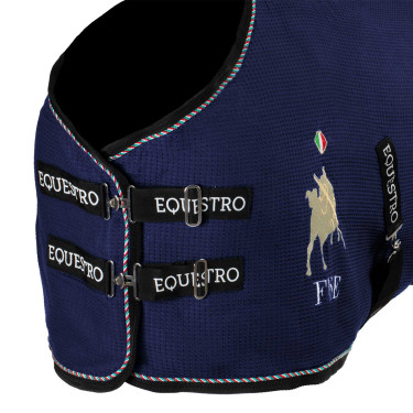 Equestro x FISE Stallendecke aus Waffelpiqué-Stoff Marineblazer Marineblau