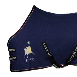 Equestro x FISE Stallendecke aus Waffelpiqué-Stoff Marineblazer Marineblau