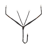 Equestro Vorderzeug aus Leder mit Ziersteppung und abnehmbarer Martingal Schwarz