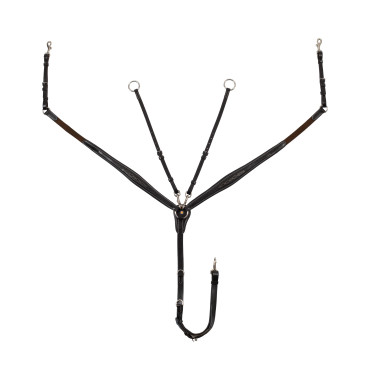Equestro Vorderzeug aus Leder mit Ziersteppung und abnehmbarer Martingal Dunkelbraun