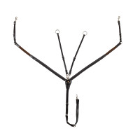 Equestro-Brustblatt aus Leder mit elastischen Einsätzen und abnehmbarer Martingal Dunkelbraun