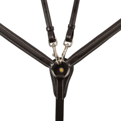 Equestro-Brustblatt aus Leder mit elastischen Einsätzen und abnehmbarer Martingal Dunkelbraun
