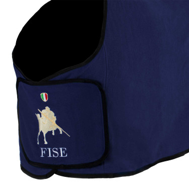 Equestro x FISE Fleece-Decke mit Frontverschluss Marineblazer Marineblau