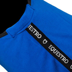 Equestro x FISE Fleece-Decke mit Frontverschluss Blau aus Savoyen