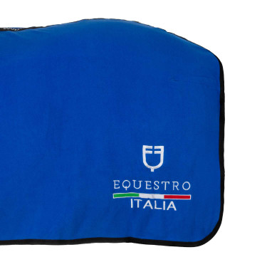 Equestro x FISE Fleece-Decke mit Frontverschluss Blau aus Savoyen