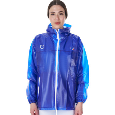 Unisex-Regenjacke Equestro x FISE Blau aus Savoyen