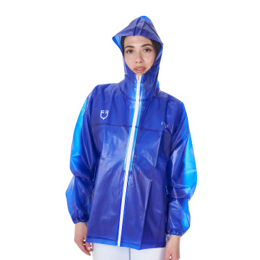 Unisex-Regenjacke Equestro x FISE Blau aus Savoyen