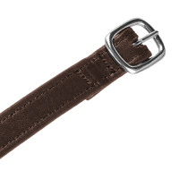 Equestro Sporenriemen aus doppelt Leder mit silberner Schnalle Dunkelbraun