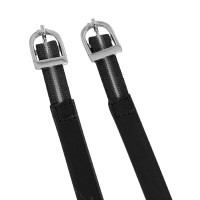 Equestro-Spornriemen aus Leder mit elastischem Einsatz Schwarz