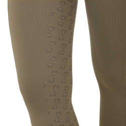 Damen-Leggings Equestro mit hoher Taille und Gürtelschlaufen Walnuss Braun