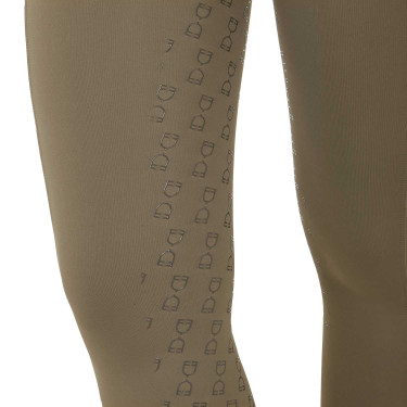 Damen-Leggings Equestro mit hoher Taille und Gürtelschlaufen Walnuss Braun
