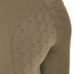Damen-Leggings Equestro mit hoher Taille und Gürtelschlaufen Walnuss Braun