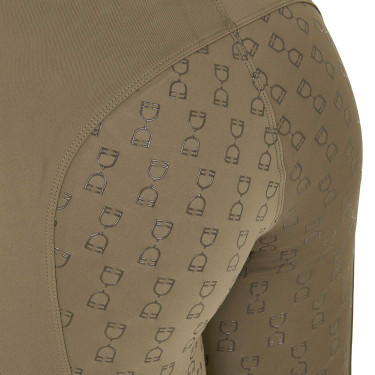 Damen-Leggings Equestro mit hoher Taille und Gürtelschlaufen Walnuss Braun