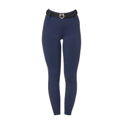 Damen-Leggings Equestro mit hoher Taille und Gürtelschlaufen Marineblazer Marineblau