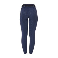 Damen-Leggings Equestro mit hoher Taille und Gürtelschlaufen Walnuss Braun
