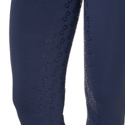 Damen-Leggings Equestro mit hoher Taille und Gürtelschlaufen Marineblazer Marineblau