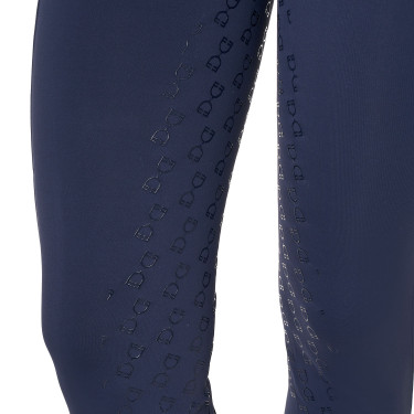 Damen-Leggings Equestro mit hoher Taille und Gürtelschlaufen Marineblazer Marineblau