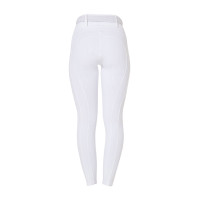 Damen-Leggings Equestro mit hoher Taille und Gürtelschlaufen Weiß Wei&amp;szlig;