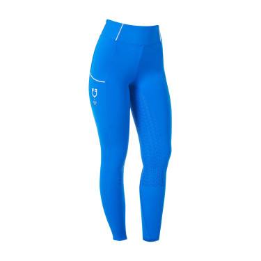 Damen-Leggings Equestro x FISE Full-Grip, Slim-Schnitt Blau aus Savoyen