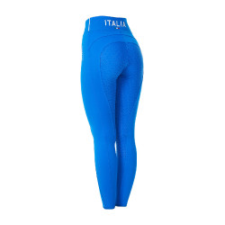 Damen-Leggings Equestro x FISE Full-Grip, Slim-Schnitt Blau aus Savoyen
