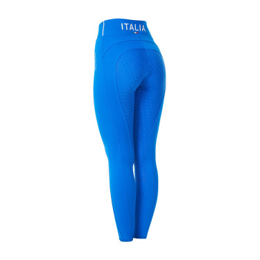 Damen-Leggings Equestro x FISE Full-Grip, Slim-Schnitt Blau aus Savoyen
