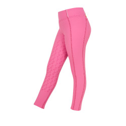 Mädchen-Leggings Equestro mit Fleece-Futter Rosa Schloss