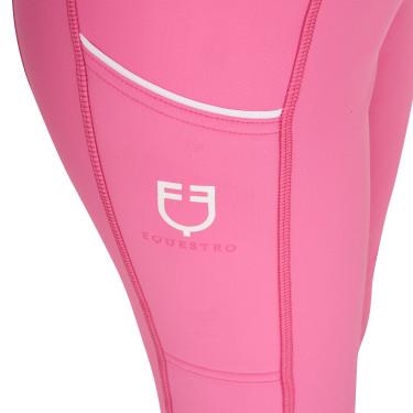 Mädchen-Leggings Equestro mit Fleece-Futter Rosa Schloss