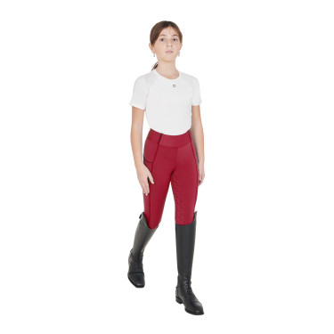 Mädchen-Leggings Equestro mit Fleece-Futter Roller Beige