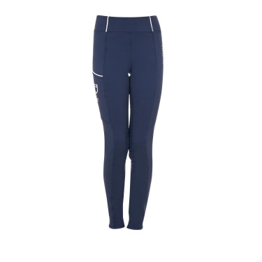 Mädchen-Leggings Equestro x FISE Full-Grip Slim Fit Marineblazer Marineblau